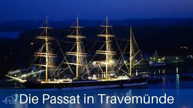 Das Bild zeigt das Segelschiff Passat im Hafen von Travemünde