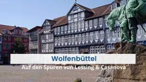 Das Bild zeigt die historische Altstadt von Wolfenbüttel mit dem Marktplatz