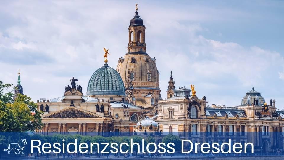 Das Residenzschloss in Dresden mit der Frauenkirche im Hintergrund