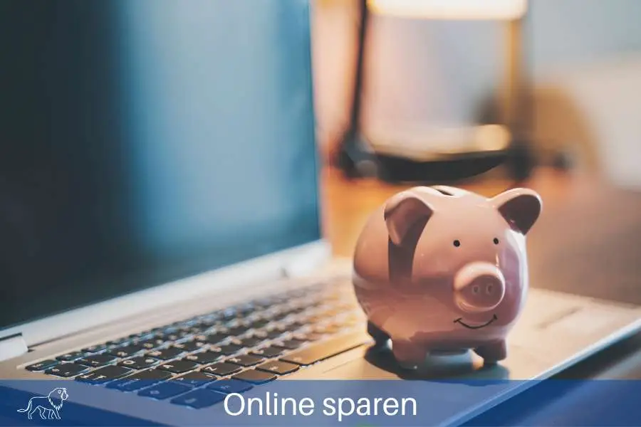 Das Bild zeigt ein Sparschwein auf einem Notebook