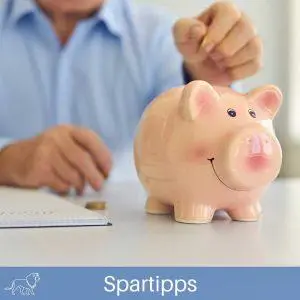Das Bild zeigt Rentner mit Sparschwein