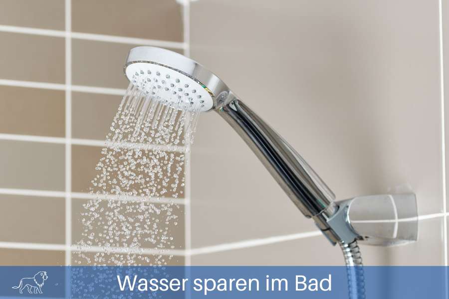 Das Bild zeigt einen Sparduschkopf um Wasser beim duschen zu sparen