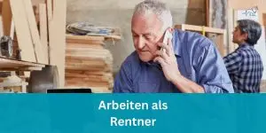 Rentner arbeitet in einer Firma