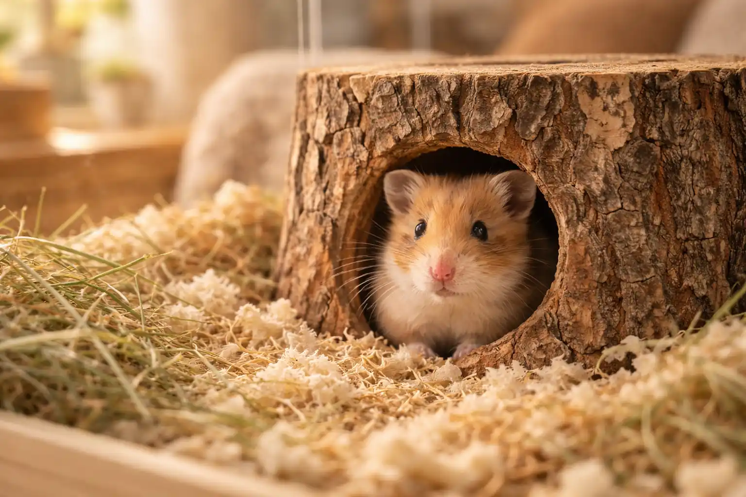 Ein Hamster im Gehege