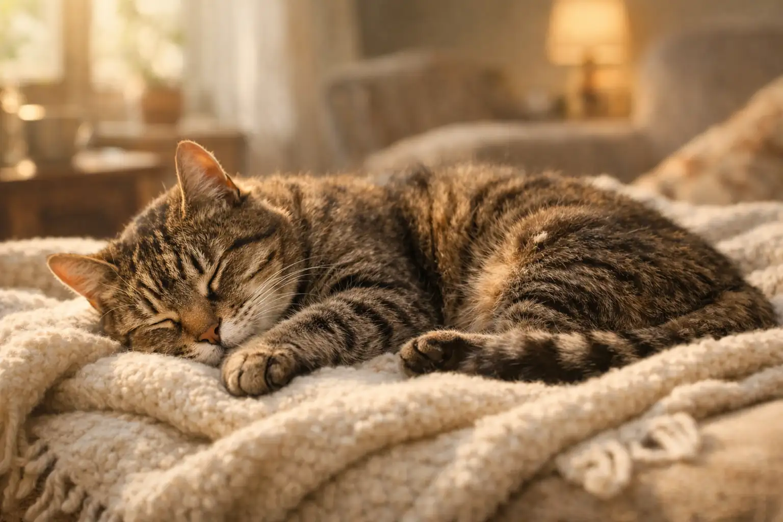 Eine ruhige, ältere Katze