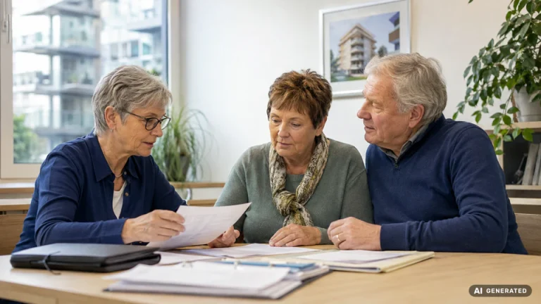 Rentner sitzen gemeinsam am Tisch und vergleichen ihr Einkommen und Vermögen im Alter